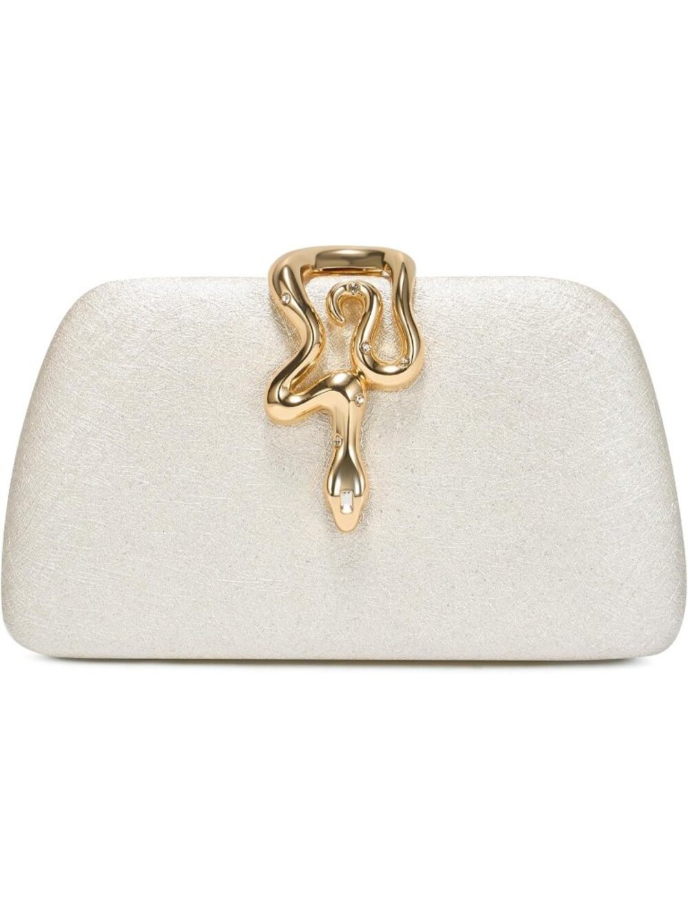 Women's 02 Pearl White Pu Satin Clutch Purse For Wedding With Chain Evening Bag